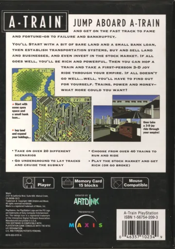 A-Train - Trains, Power, Money (US) box cover back